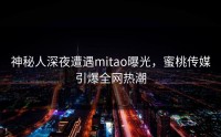 神秘人深夜遭遇mitao曝光，蜜桃传媒引爆全网热潮