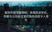 蜜桃传媒深度揭秘：真相风波背后，明星在公司会议室的角色彻底令人意外